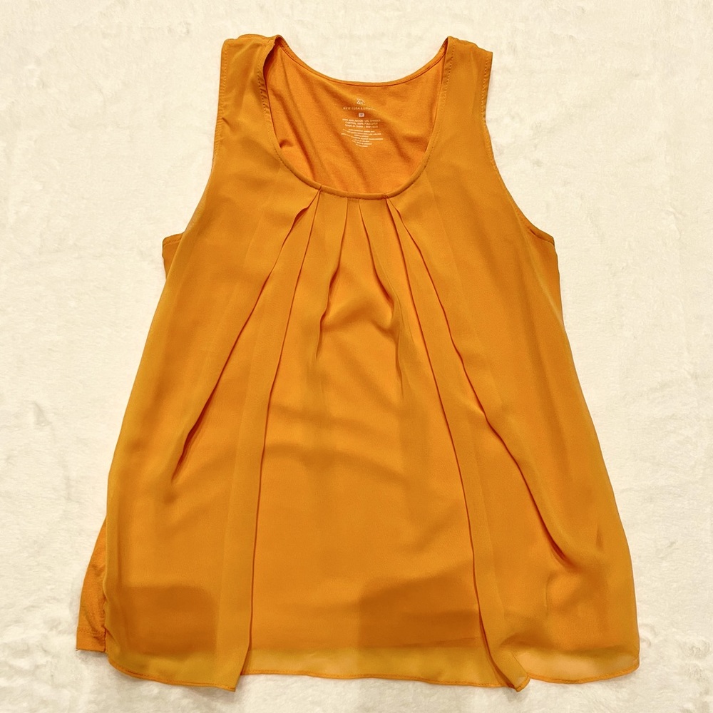 New York & Co Orange Shift Sleeveless Top